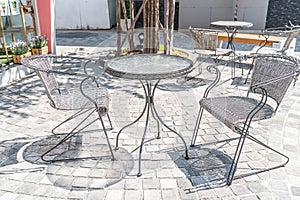 empty table and chair