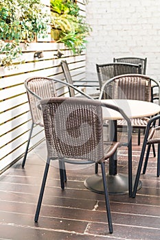 empty table and chair