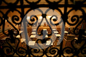 Empty tables and chairs in marrakesh