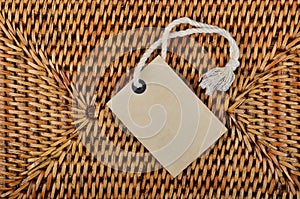 Empty tag on wickered background