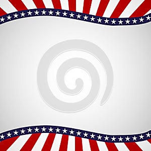 Empty template with a pattern of stars and stripes of colors of the national flag of the USA Patriotic Background for Holidays