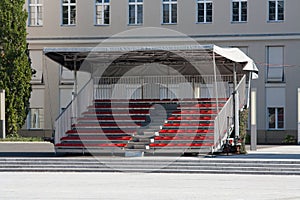 Empty temporary tribune