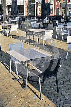 Empty terrace waiting to reopen during the coronavirus outbreak