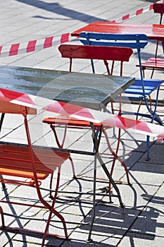 Empty terraces because of lockdown in Rotterdam