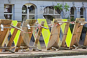 Empty terraces because of lockdown in Rotterdam