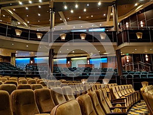 Empty Theater with Two Levels and Lights