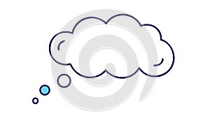Empty Thought Bubble Outline: Simple Speech or Idea Icon Design, vector design Generative AI