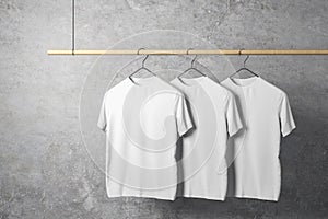 Empty three white tshirts photo