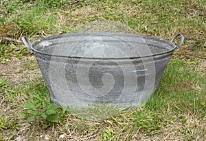 Empty tin bath