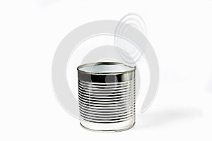Empty tin can close up