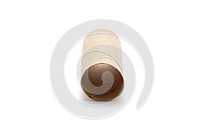 Empty Toilet Paper Roll Isolated white background single tube