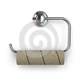 Empty toilet paper roll on white isolated background.