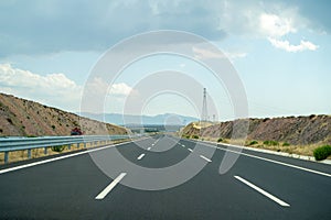 Empty toll highway. Otoyol 33 or North Aegean Motorway (Kuzey Ege Otoyolu).