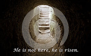 Empty Tomb Resurrection Jesus Background With Verse