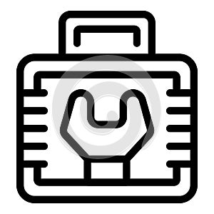 Empty toolbox icon outline vector. Open kit
