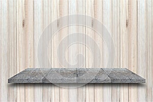 Empty top view of wooden table on wood background, For display