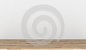 Empty top wooden table on white concrete background, Empty ready for your product display or montage, 3D rendering