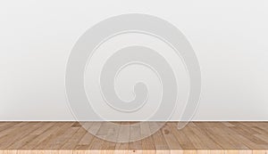 Empty top wooden table on white concrete background, Empty ready for your product display or montage, 3D rendering