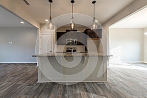 Empty Townhome Floor with Kitchen