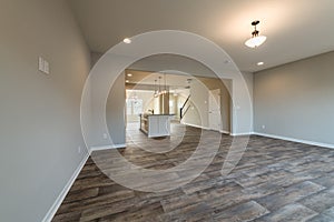 Empty Townhome Floor with Kitchen