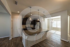 Empty Townhome Floor with Kitchen