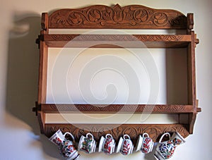 Empty traditional romanian kitchen shelf