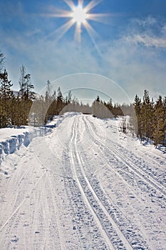 Empty trails for cross-country skiing