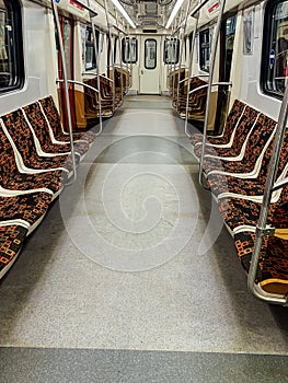 empty train car in metro seat passengers transport