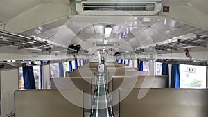 Empty train carriages of Indonesian trains