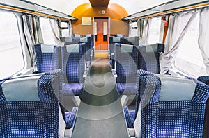 Empty train compartment