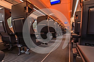 Empty train compartment in the German railway