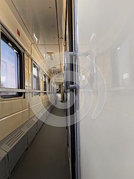 Empty Train Corridor Interior