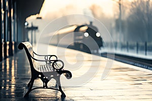 Empty Train Station Platform