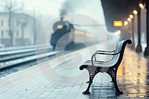Empty Train Station Platform
