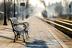 Empty Train Station Platform