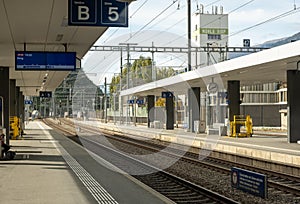 Empty Train Station In Visp