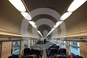 Empty train wagon interior