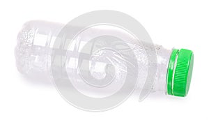 Empty transparent bottle temlpate. Isolated on white