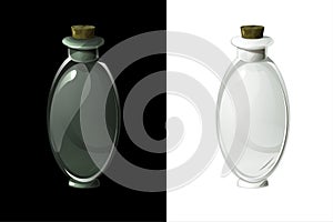 Empty transparent flask for magic potion for ui games.