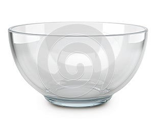 Empty transparent glass bowl