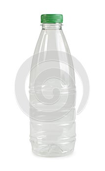 Empty transparent plastic bottle