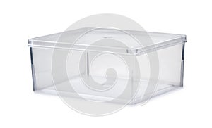 Empty transparent plastic box