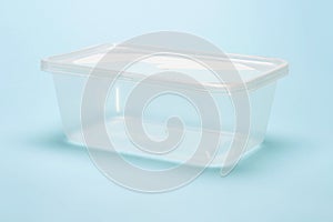 Empty transparent plastic container