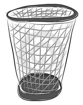 Empty trash basket illustration color vector