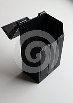 Empty Trash Can With Opened Lid Studio Isolated