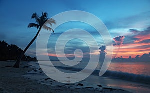 Empty tropical beach at sunrise