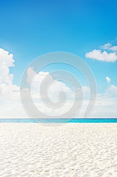 Empty tropical island sea beach with white sand