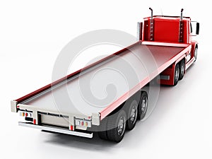 Empty truck haulage ready for loading. 3D illustration photo