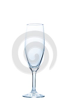 Empty Tulip Champagne  glass isolated on white background