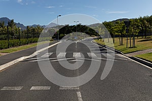 Empty two-way asphalt road